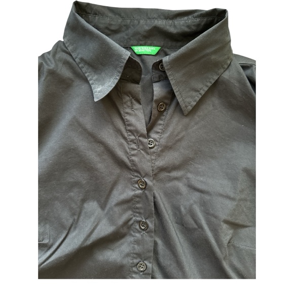 United Colors of Benetton black tunic blouse size M EUC VS0008 - Picture 2 of 6